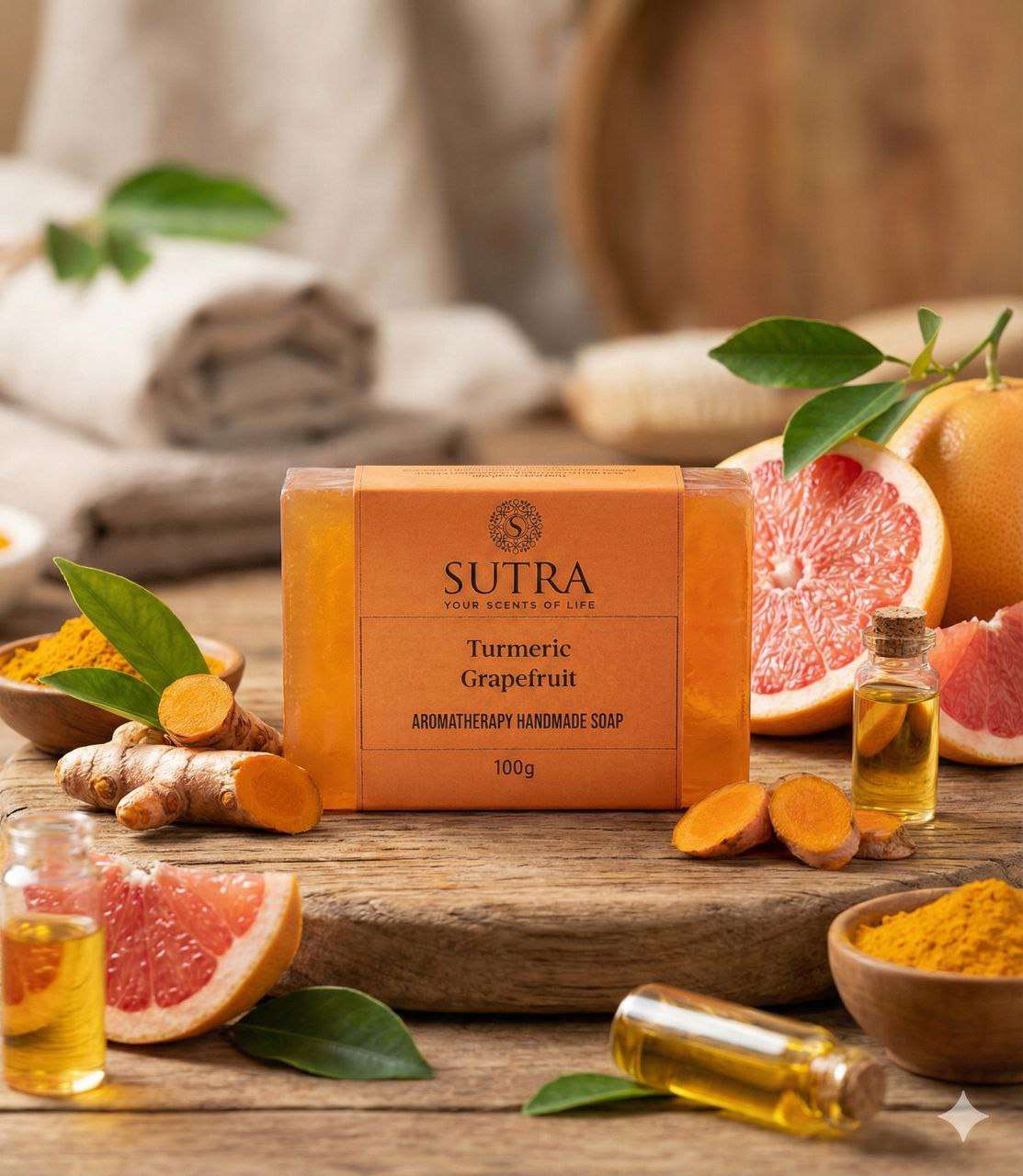 Aromatherapy soap Turmeric Grapefruit